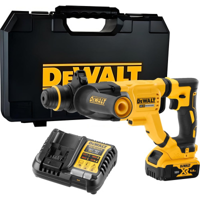 Аккумуляторный перфоратор Dewalt DCH263P1, 18 В, 3 Дж, 4300 уд/мин, с АКБ 5 Ач и ЗУ, в кейсе