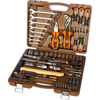 Универсальный набор инструмента 1/2"DR и 1/4"DR, 77 шт OMBRA