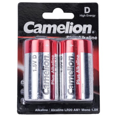 Батарейка 1.5В Camelion, LR20 Plus Alkaline BL-2