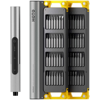 Аккумуляторная отвёртка с набором бит HOTO SNAPBLOQ Electric Precision Screwdriver Master Set (56 предметов, серый