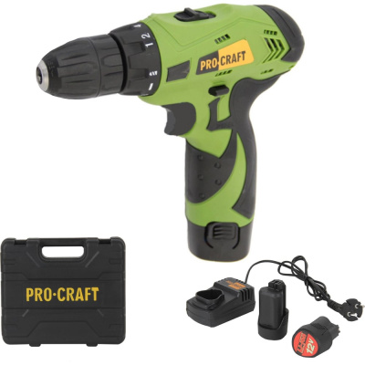 Аккумуляторная дрель шуруповерт PROCRAFT PA12LIS