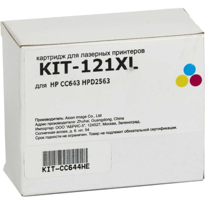 Картридж КИТОнер 121XL, CC644HE, многоцветный, 17 мл, HP DeskJet D1663/2500/2563/2663/5563/F2423/2493/4213/ KIT-CC644HE