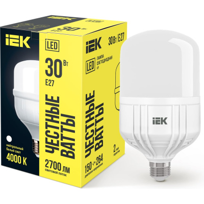Лампа LED HP 30Вт 230В 4000К E27 IEK