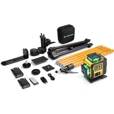Комплект профессионального лазерного уровня INSTRUMAX LINEPRO 4D BAZA Set+многофункциональная штатив-штанга ACULA STAND