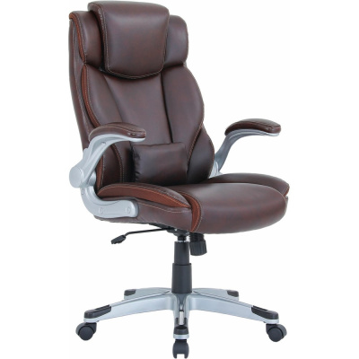 Кресло BRABIX PREMIUM Phantom EX-553, рециклированная кожа, регулир. подголовник, коричневое
