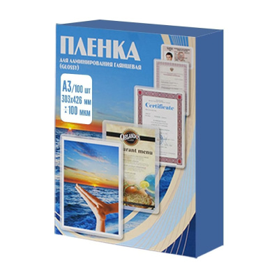 Пленка для ламинирования Office Kit 303x426 100 мик, 100 шт в упаковке