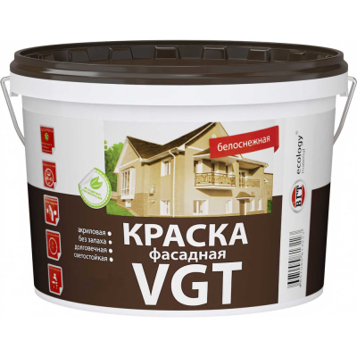 Фасадная краска VGT ВД АК 1180 Белоснежная 15кг