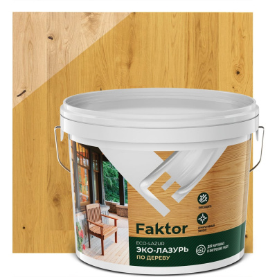 Эко-лазурь ЯРОСЛАВСКИЕ КРАСКИ FAKTOR для древесины сосна, ведро 9 к О06857