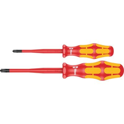 Крестовые отвертки WERA 165 iS VDE, PlusMinus PZ/S, с зауженным стержнем