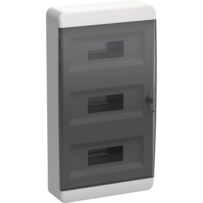 Корпус пластиковый IEK TEKFOR ЩРН-П-36 IP41 черная прозрачная дверь