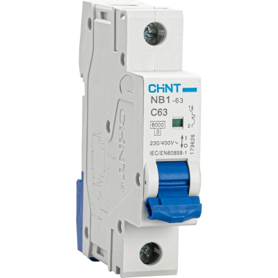 Автоматический выключатель CHINT NB1-63 1P 63A 6кА характеристика C