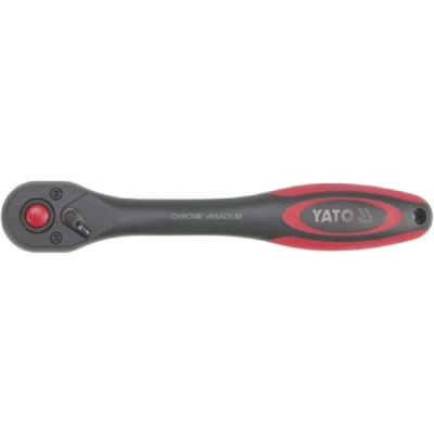Трещотка YATO 1/4", 72 зуб, CrV, 2-х компонентной рукояткой