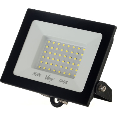 Прожектор светодиодный Very 50Вт, IP65 6500K, черный, (шт.)