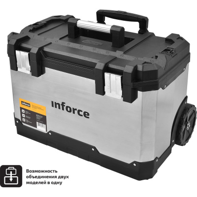 Металлопластиковый ящик для инструментов 24" на колесах Inforce