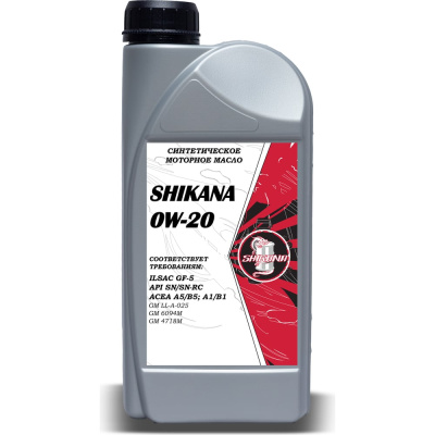 Синтетическое масло SHIKANA se sae 0w20 api sn/sn-rc 1л