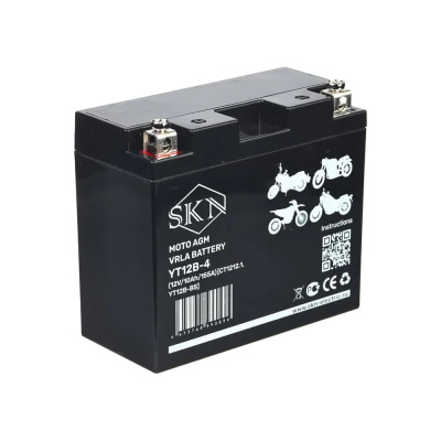 Аккумулятор стартерный для мототехники SKN YT12B-4 (12V/10Ah/155A) [CT 1212.1, YT12B-BS]