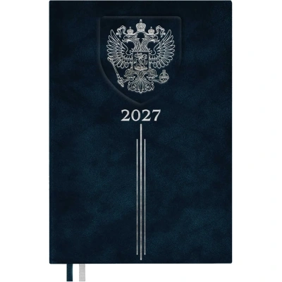 Ежедневник датированный 2027 ESCALADA А5 (146x211мм) 176л герб синий 73504