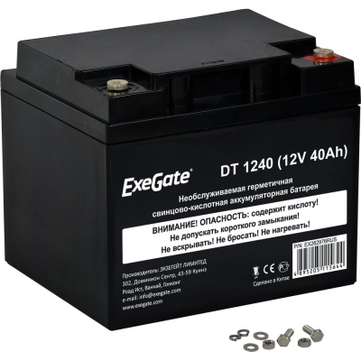 Аккумуляторная батарея DT 1240 (12V; 40Ah; под болт М6) ExeGate