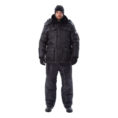Куртка мужская зимняя URSUS "Охрана" черная КУР606-280/56-58, 170-176