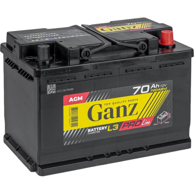 Аккумулятор Ganz PRO-Line AGM 70 А/ч обратный R+ 278x175x190 L3 EN 720 А