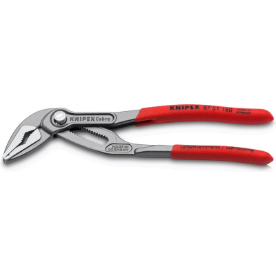 Клещи переставные Knipex COBRA ES, тонкие, зев 32 мм, длина 180 мм, фосфатированные, обливные ручки, SB