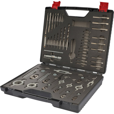 Набор метчиков и плашек H-Tools M3-M12 HSS-G 52пр