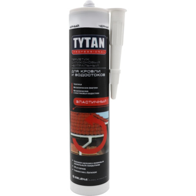 Нейтральный силиконовый герметик для кровли Tytan Professional 11337, 310 мл, черный