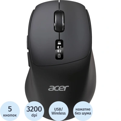 Мышь компьютерная Acer OMR503 черн,3200dpi,BT/Radio/USB(ZL.MCE11.01B)