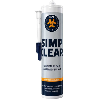 Клей герметик NPT для прозрачных кирпичей SiMP CLEAR 290 мл. кристально-прозрачный