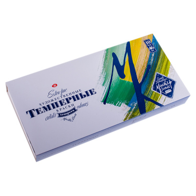 Краски темперные Мастер-Класс, 10 цветов, 46мл/туба, картон