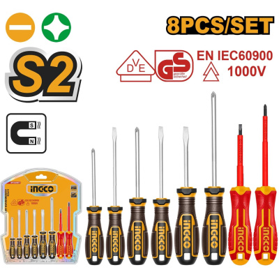 Набор отверток INGCO 8 шт (5/20) INDUSTRIAL