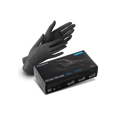 Перчатки защитные нитриловые неопудренные Shine systems Nitrile Gloves, размер XL, черные, 100 шт (50 пар) SS412