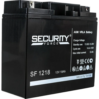 Батарея аккумуляторная Security Force SF 1218 используется в охранно-пожарных системах. Батарея