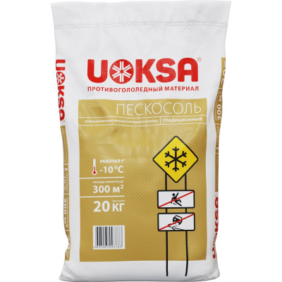 Реагент противогололёдный UOKSA Пескосоль 30% 20 кг мешок до -10С