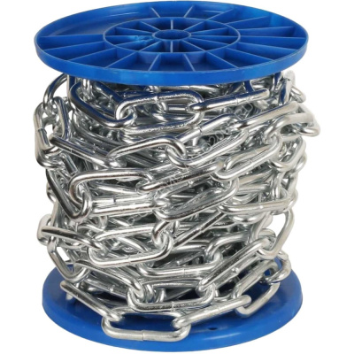 Цепь сварная длиннозвенная STEELREX DIN 763, цинк 5 мм (32м)