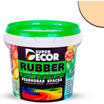 Резиновая краска SUPER DECOR №19 Слоновая кость, 1 кг