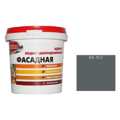 Краска Эммикс ВД для наружных работ моющаяся RAL 7012 (вед 16л/22,5 кг)