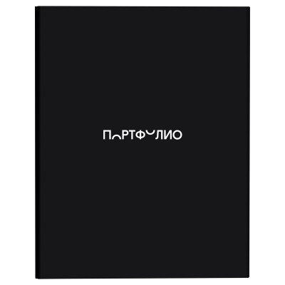 Папка-портфолио 7БЦ А4 BG, на 4 кольцах, для школьника "Черный", 20 файлов