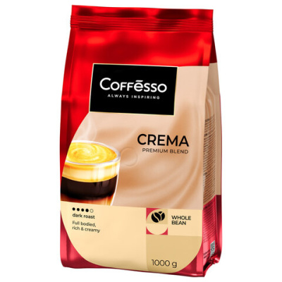 Кофе в зернах COFFESSO "Crema", 1 кг, 102486
