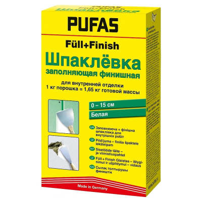 Заполняющая и финишная шпаклевка Pufas FüII + Finish М 1 кг