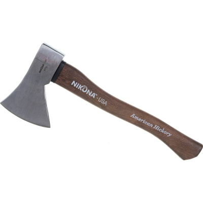 Топор c деревянной Hickory ручкой NIKONA 38см, с чехлом, 800гр