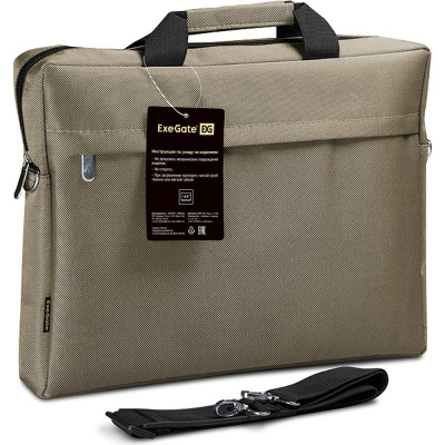 Сумка ExeGate Start S15 Beige, бежевая, полиэстер, для ноутбуков до 15.6 "