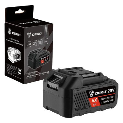 Аккумулятор DEKO R-UNV5.0 ULTRA+ литий-ионный 20 В 5,0 А·ч с повышенной токоотдачей 083-1018