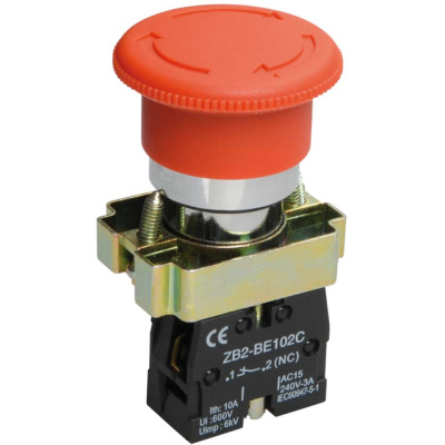 Кнопка аварийная IEK LAY5-BS542 Грибок с фиксацией, поворотная, 1NC