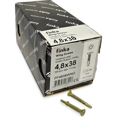 Шурупы флюгельные Finka Wing Screws 4,8x38 TX25 (Golden Ruspert, 500шт)