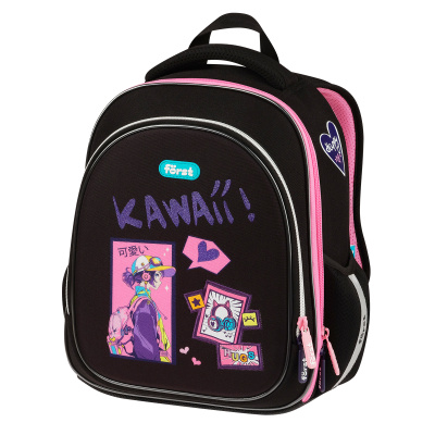 Ранец Först F-Light "Kawaii" 36*27*15см, 2 отделения, 2 кармана, анатомическая спинка