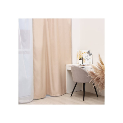 Портьерная штора Этель 145x265 см, бежевый, блэкаут, 240 г/м2