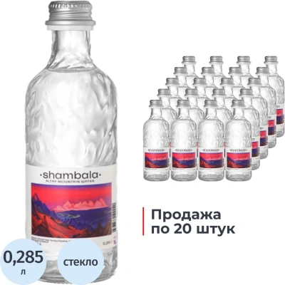 Вода минеральная Шамбала Горная природная негаз стекло 0,285л