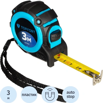Рулетка 3мх16 мм с автостопом Topfort Extra