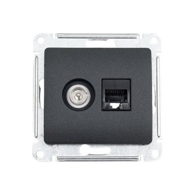 Двойная тв компьютерная розетка Systeme Electric Glossa GSL000789